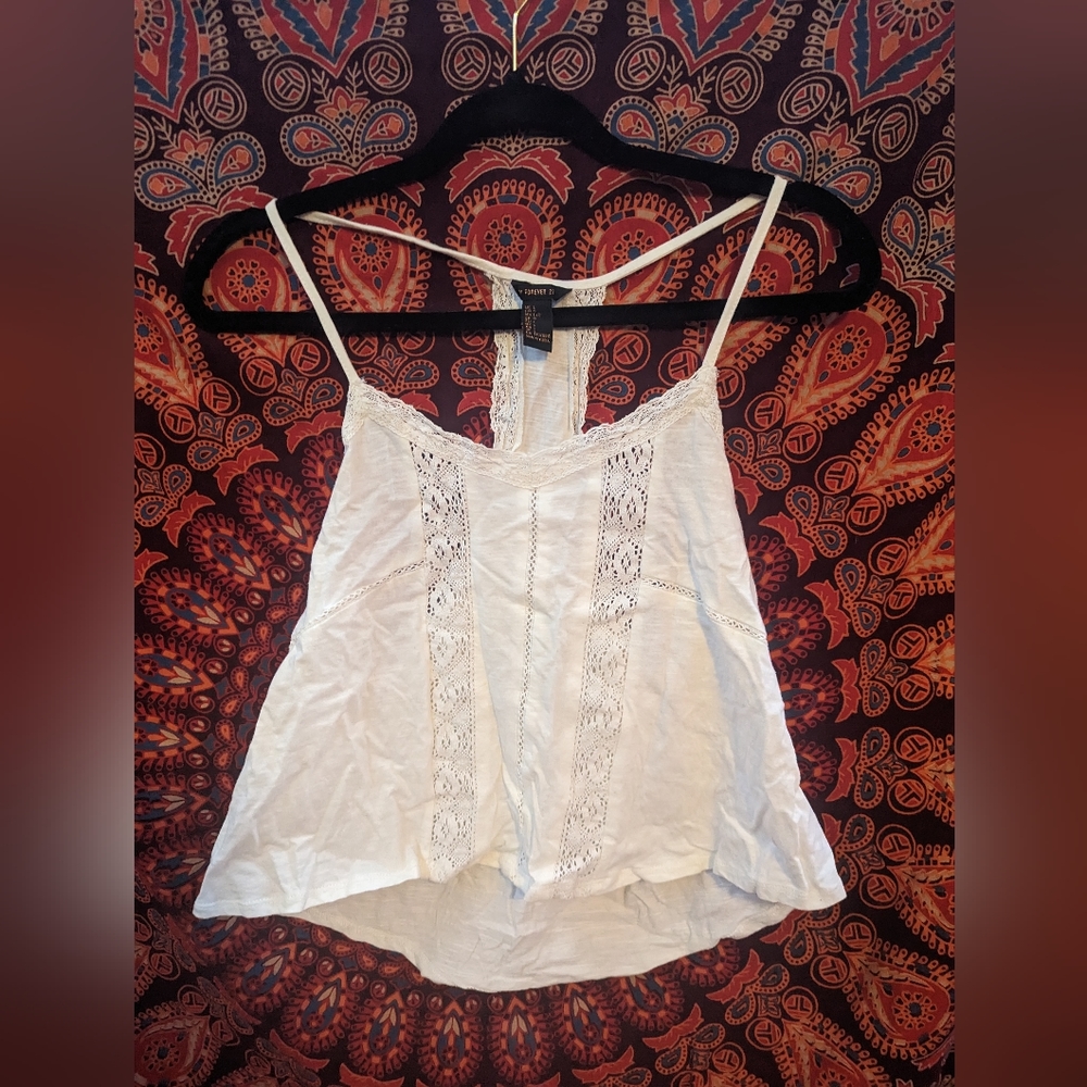 White lacey tank